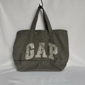 GAP Vintage Y2K Stripe Distressed Logo Tote Handbag Shoulder Bag